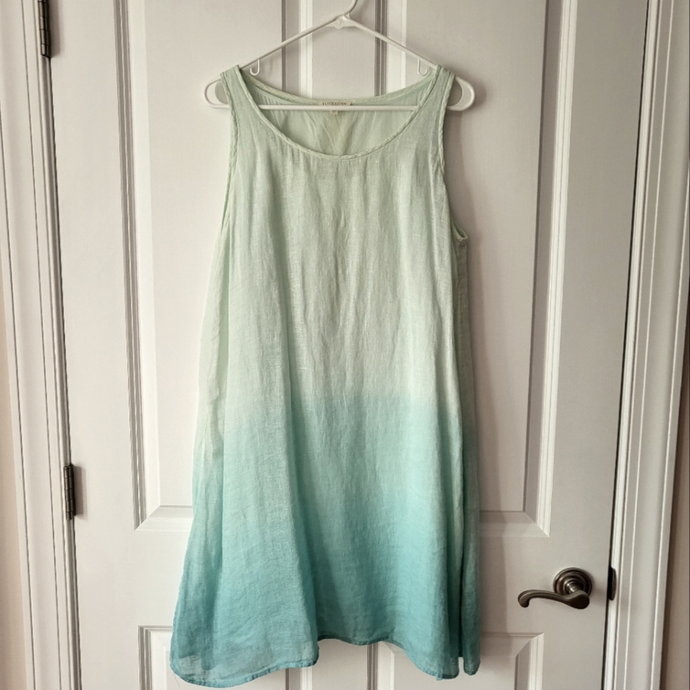 Eileen Fisher 100% Linen midi dress